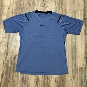 Nike Pro Aeroadapt Slim Fit Training Shirt Mens Large Blue Polyester Stretch